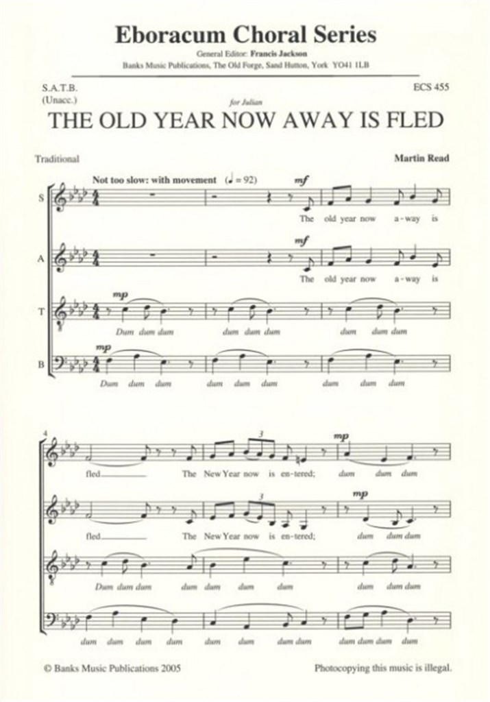 The Old Year Now Away Is Fled